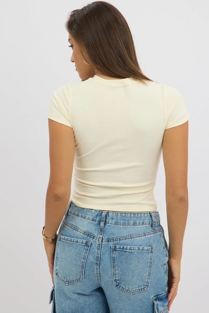 Yellow Graphic Tee Short Sleeve sold by Ally Fashion product image thumbnail 5