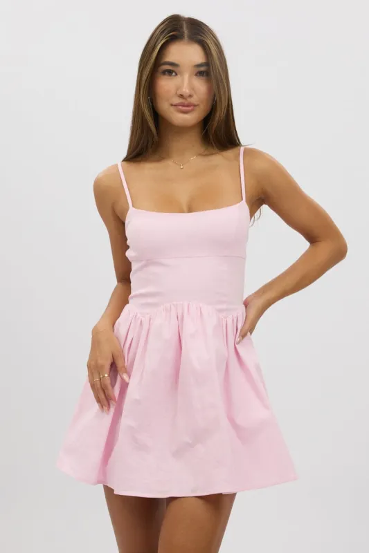 Pink Fit And Flare Dress Mini sold by Ally Fashion