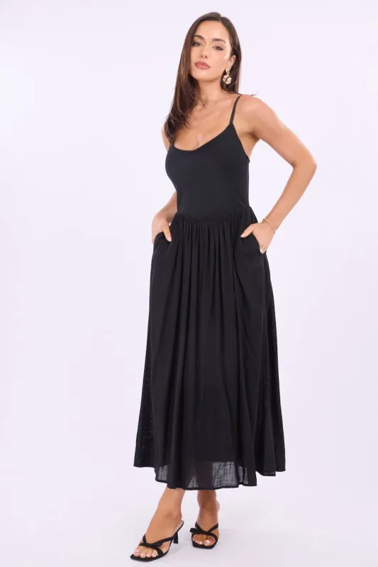 Black Maxi Dress Singlet sold by Ally Fashion