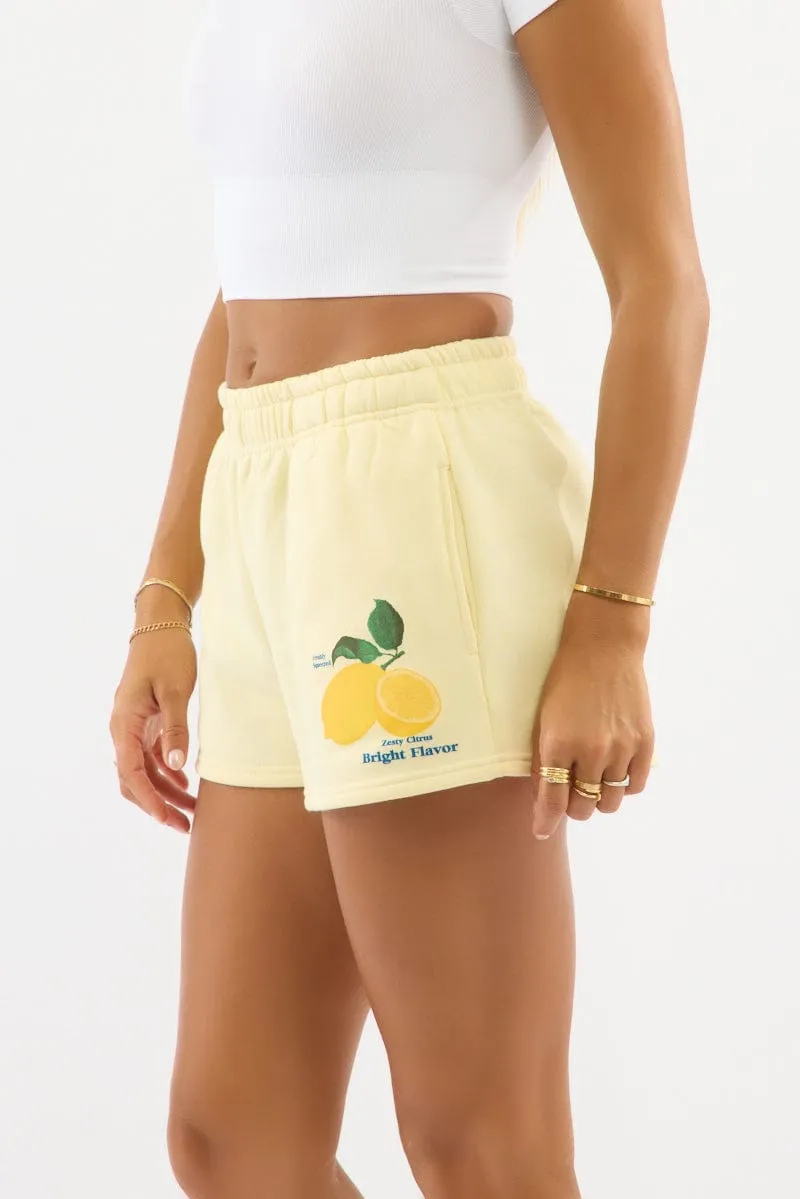 Yellow Track Shorts Elasticated sold by Ally Fashion product image thumbnail 3