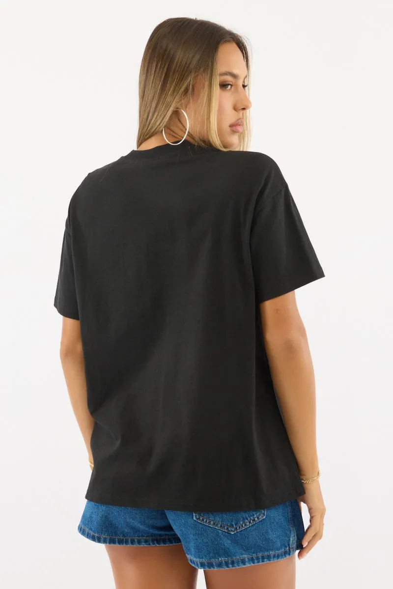 Black Loose Fit T-Shirt sold by Ally Fashion product image thumbnail 4