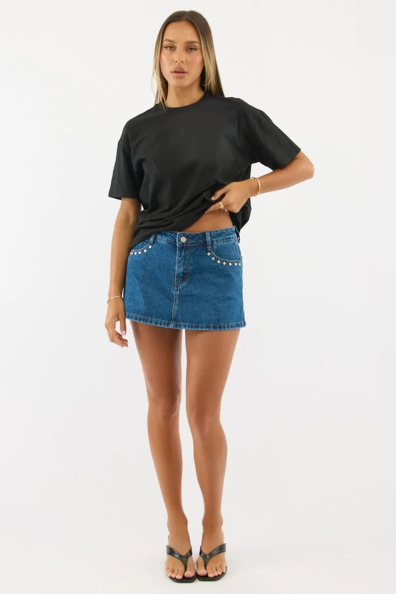 Black Loose Fit T-Shirt sold by Ally Fashion product image thumbnail 2