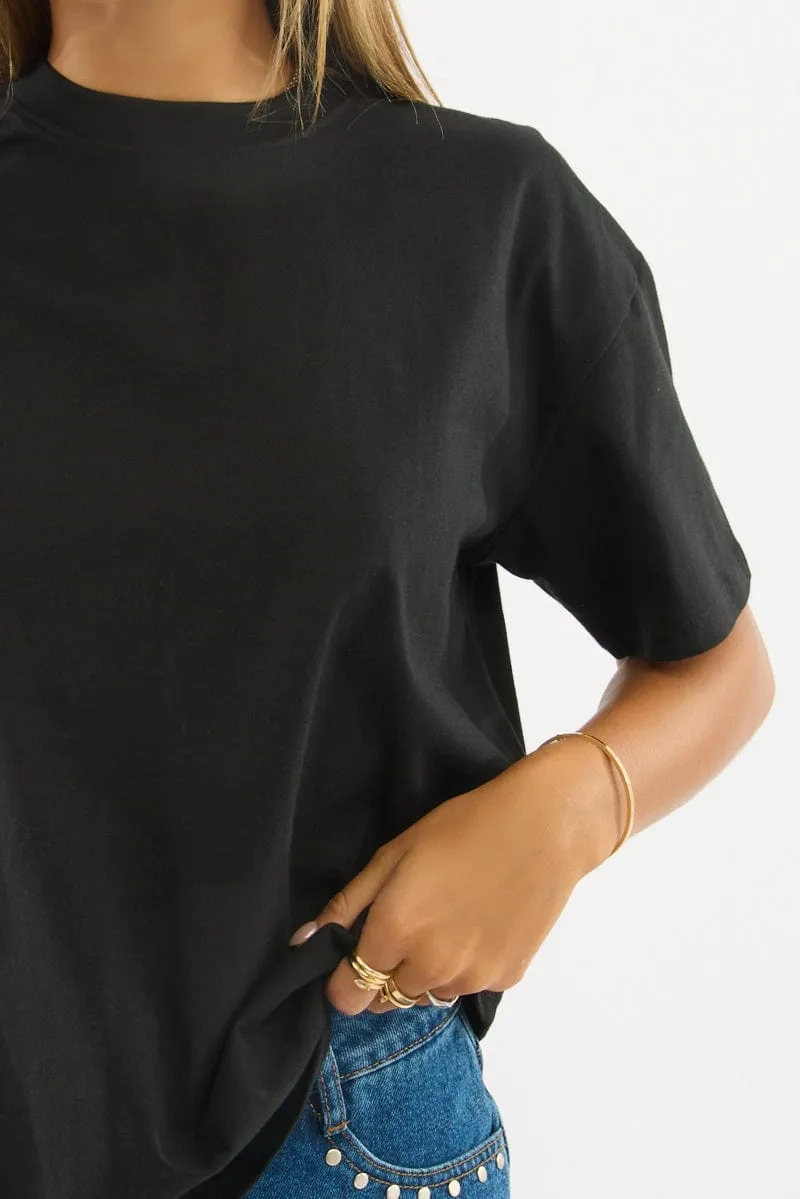 Black Loose Fit T-Shirt sold by Ally Fashion product image thumbnail 5