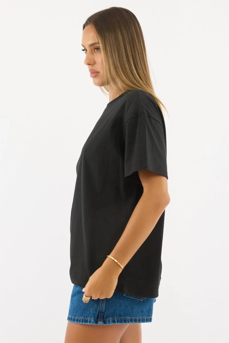 Black Loose Fit T-Shirt sold by Ally Fashion product image thumbnail 3