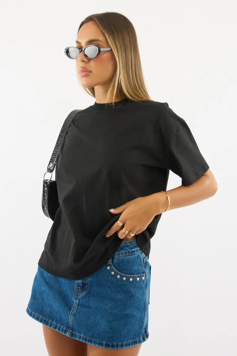 Black Loose Fit T-Shirt sold by Ally Fashion