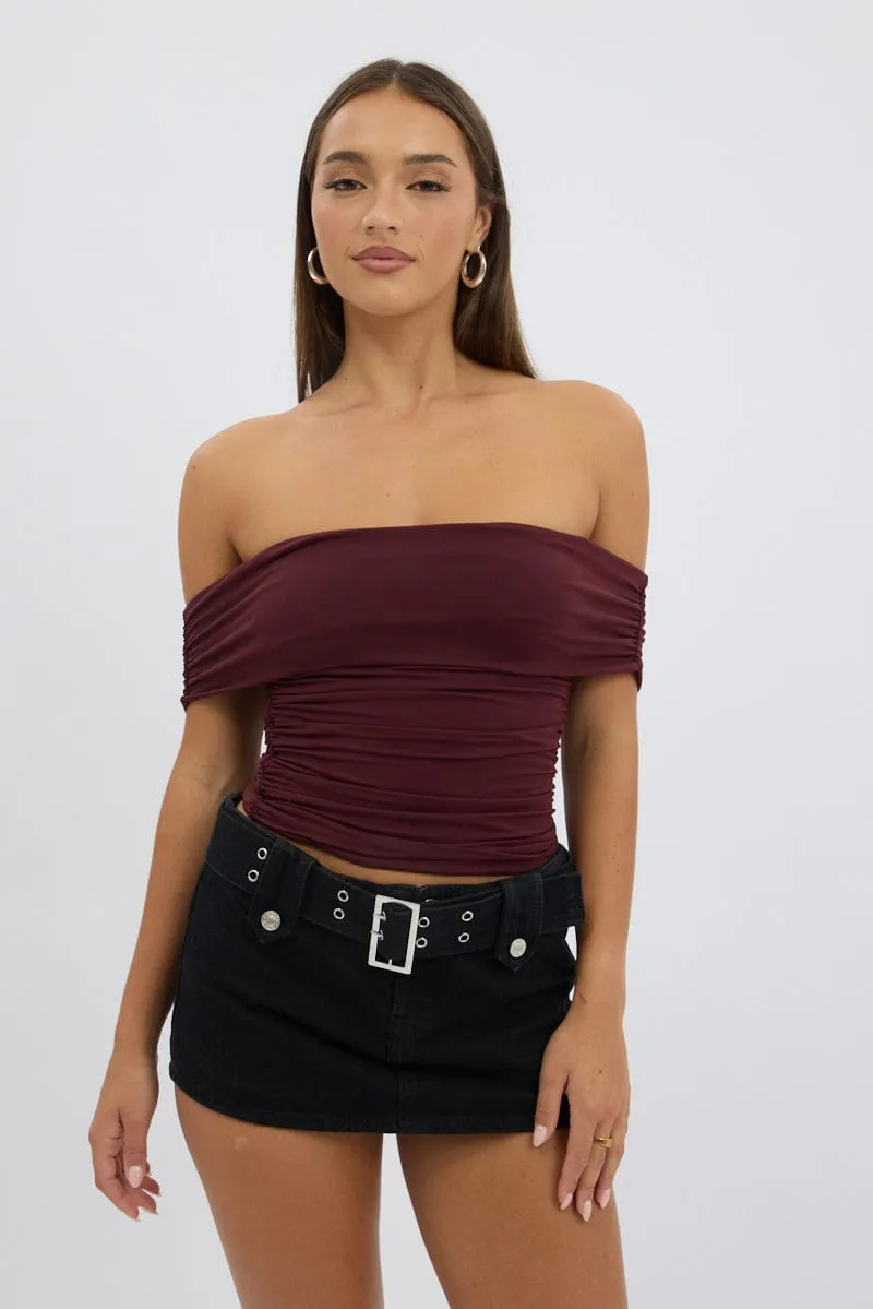 Red Off Shoulder Top Supersoft sold by Ally Fashion product image thumbnail 3