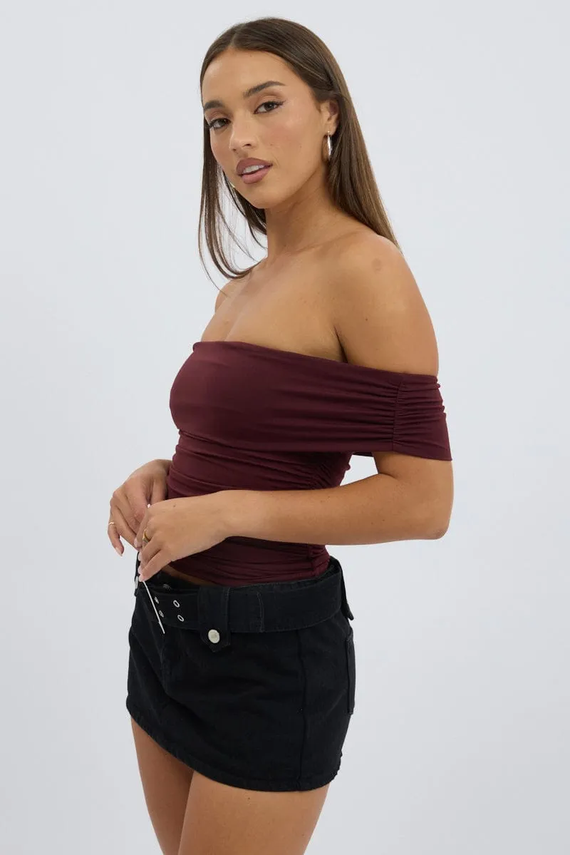 Red Off Shoulder Top Supersoft sold by Ally Fashion product image thumbnail 4
