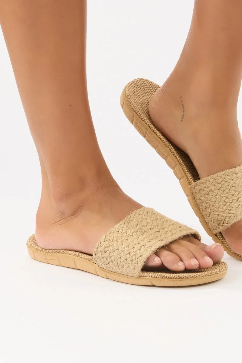 Beige Straw Slippers sold by Ally Fashion product image thumbnail 2