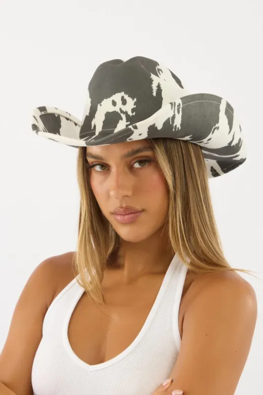 Black Print Cowboy Hat sold by Ally Fashion