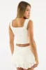 White Frilled Cami Sleeveless Off Shoulder Top sold by Ally Fashion