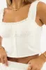 White Frilled Cami Sleeveless Off Shoulder Top sold by Ally Fashion