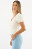 White Tie Up Top Short Sleeve Eyelet sold by Ally Fashion