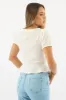 White Tie Up Top Short Sleeve Eyelet sold by Ally Fashion