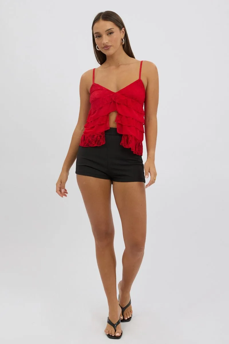 Red Singlet Top Lace sold by Ally Fashion product image thumbnail 2