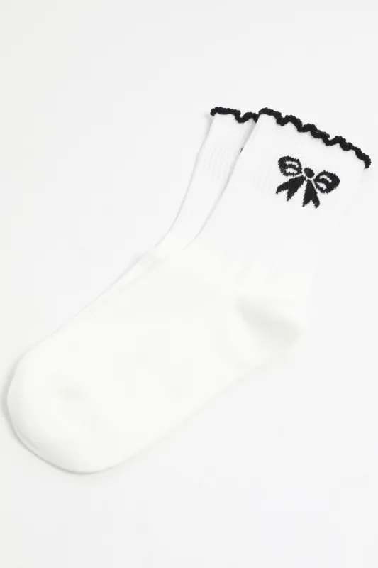 White Bow Socks sold by Ally Fashion