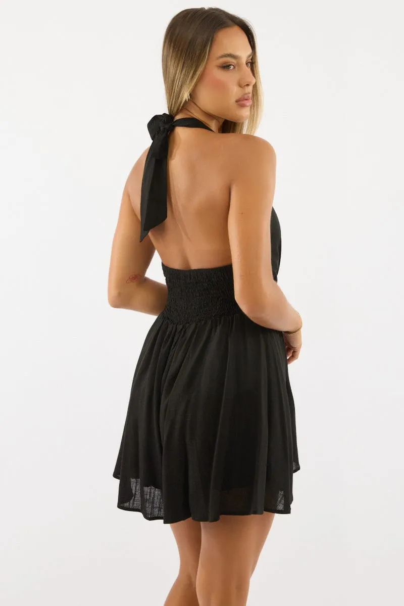 Black Playsuit Halter Neck sold by Ally Fashion product image thumbnail 4