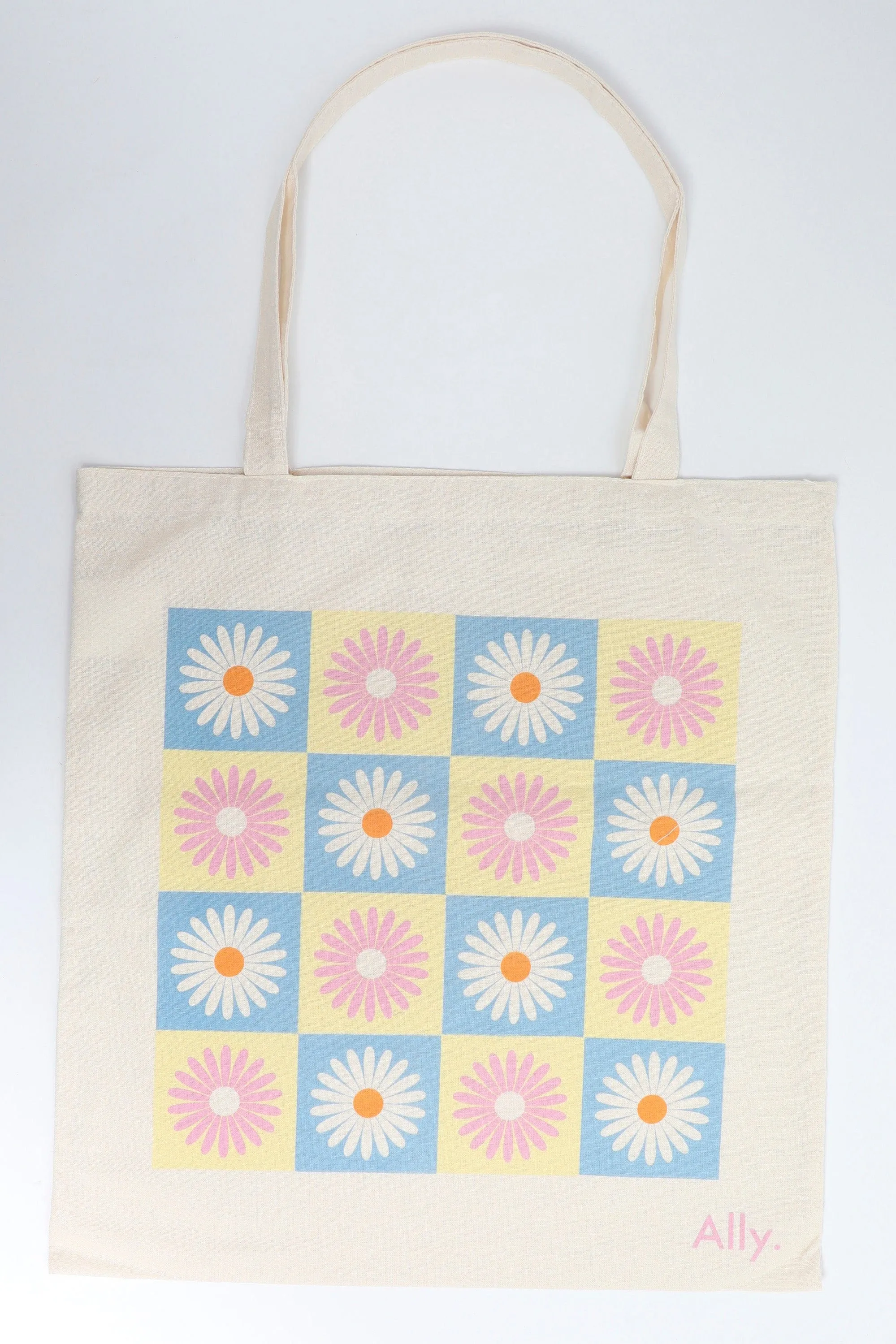 Multi Floral Tote Bag Printed Daisy Tiled sold by Ally Fashion