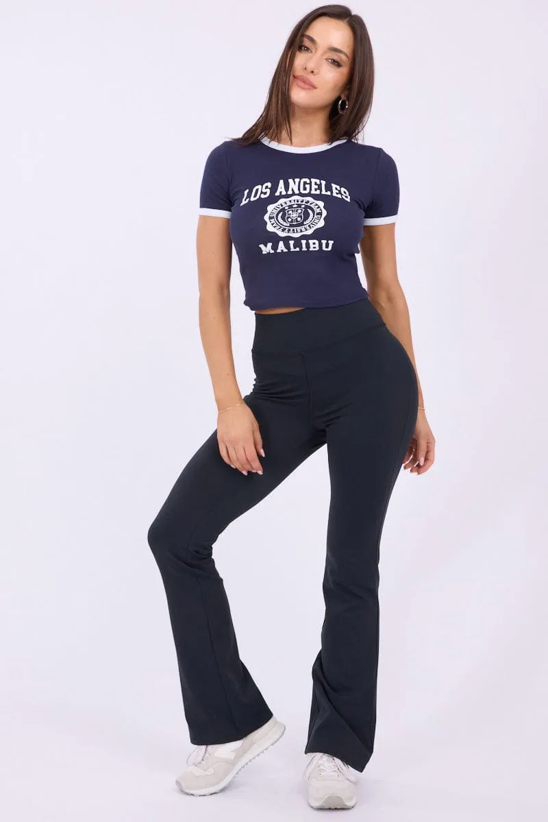 Blue Graphic Tee Short Sleeve sold by Ally Fashion product image thumbnail 2