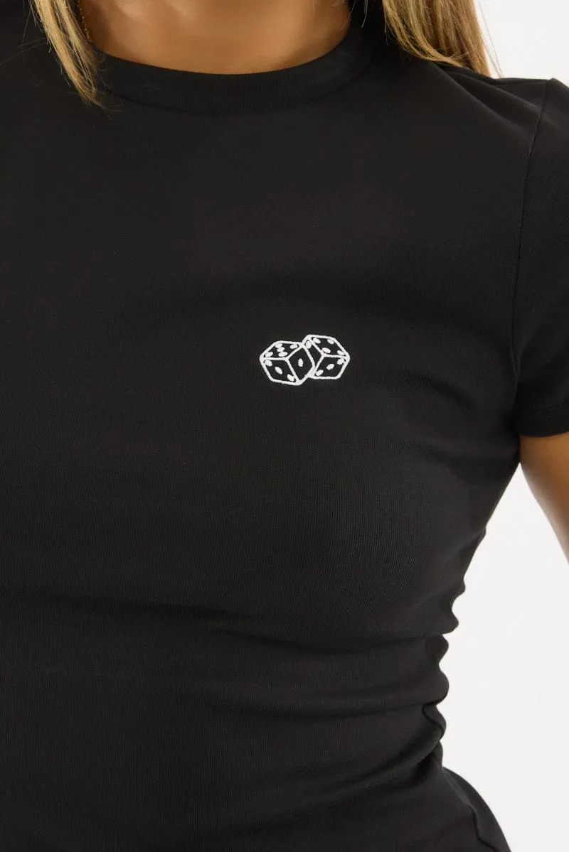 Black Graphic Tee Short Sleeve sold by Ally Fashion product image thumbnail 5