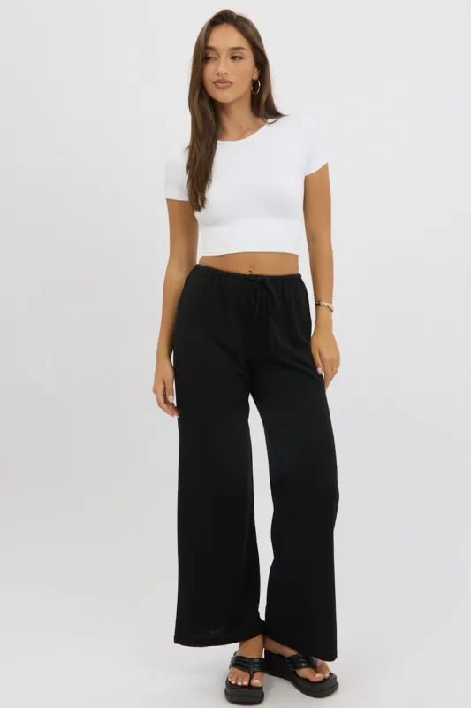 Black Wide Leg Pants Low Rise sold by Ally Fashion