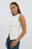 White High Neck Vest sold by Ally Fashion