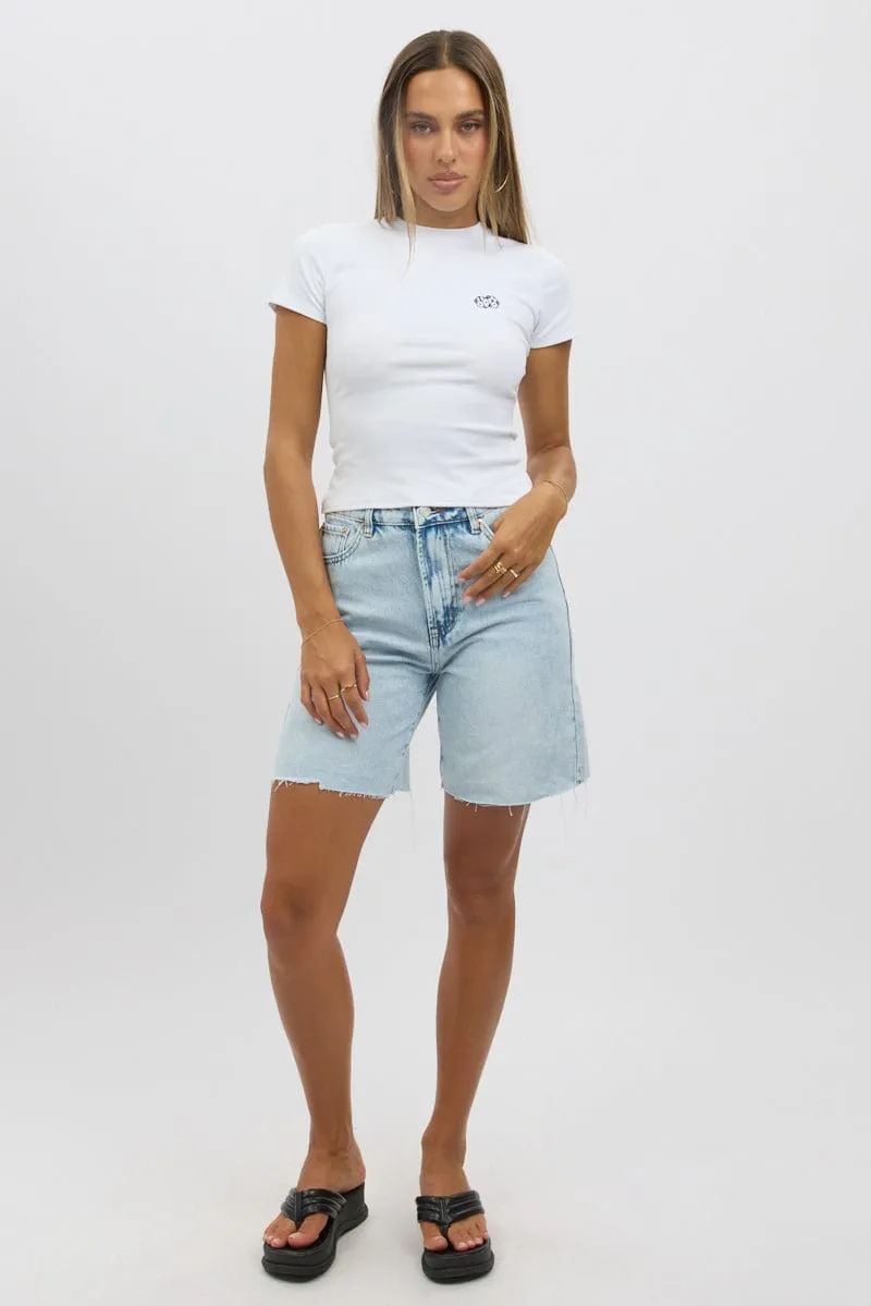 White Graphic Tee Short Sleeve sold by Ally Fashion product image thumbnail 2