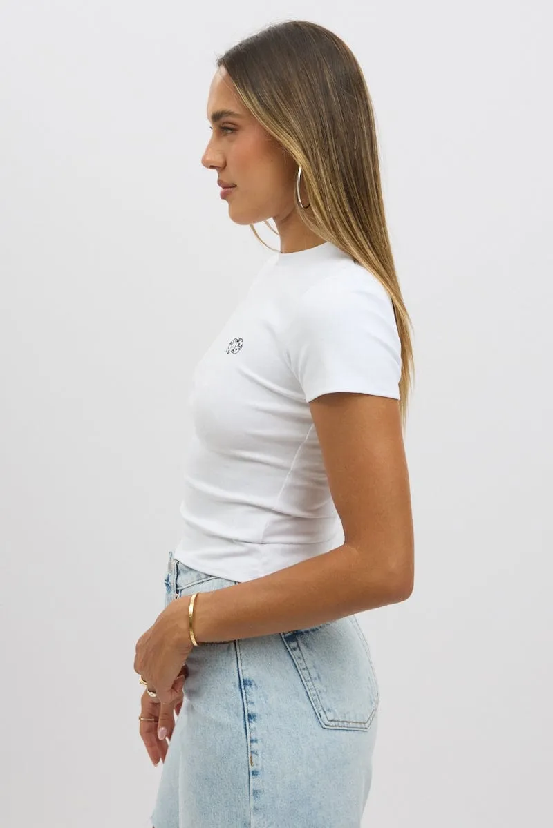 White Graphic Tee Short Sleeve sold by Ally Fashion product image thumbnail 4