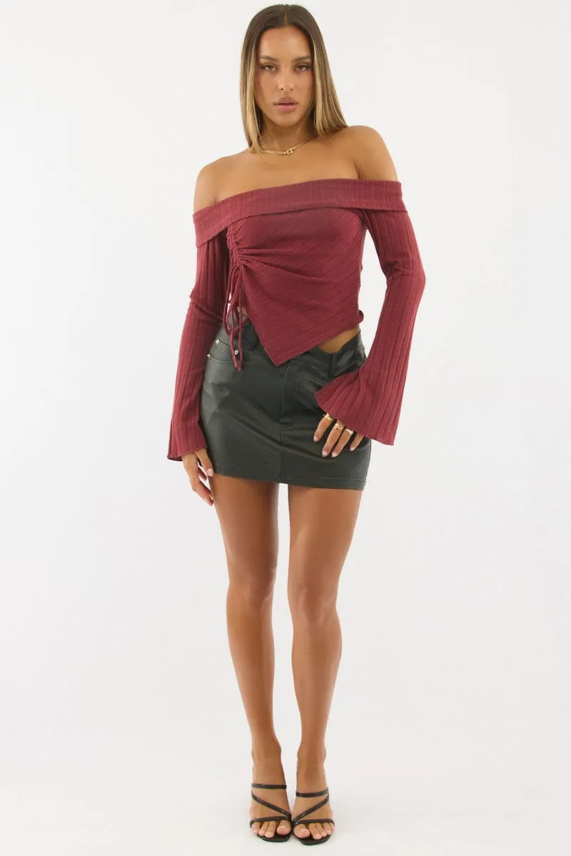 Black Mini Skirt Mid Rise Regular Fit Coated Denim sold by Ally Fashion