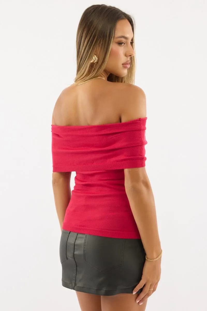 Red Bardot Knit Top Short Sleeve sold by Ally Fashion product image thumbnail 4