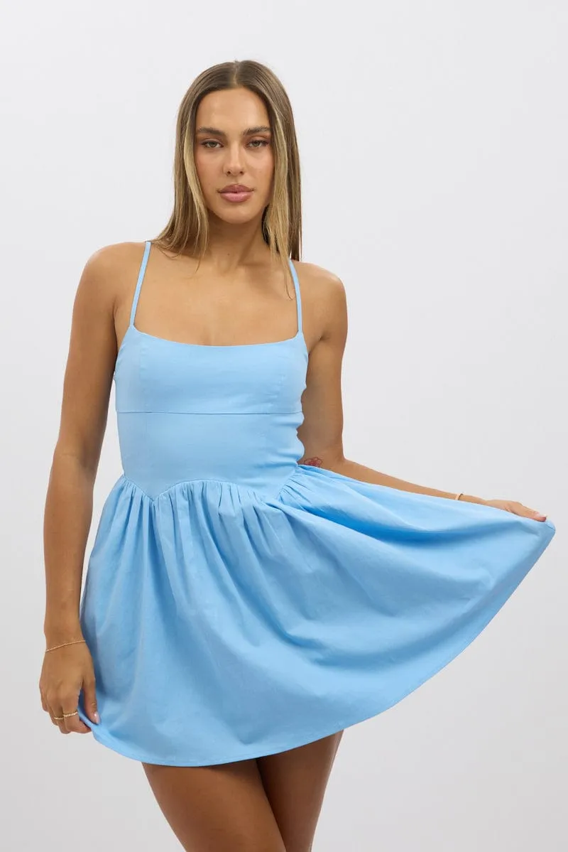 Blue Fit And Flare Dress Mini sold by Ally Fashion product image thumbnail 3