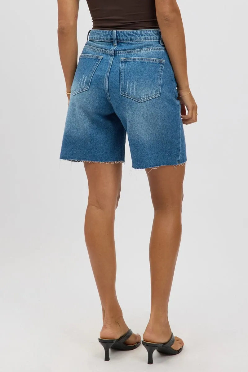 Denim Jorts Mid Rise sold by Ally Fashion product image thumbnail 5