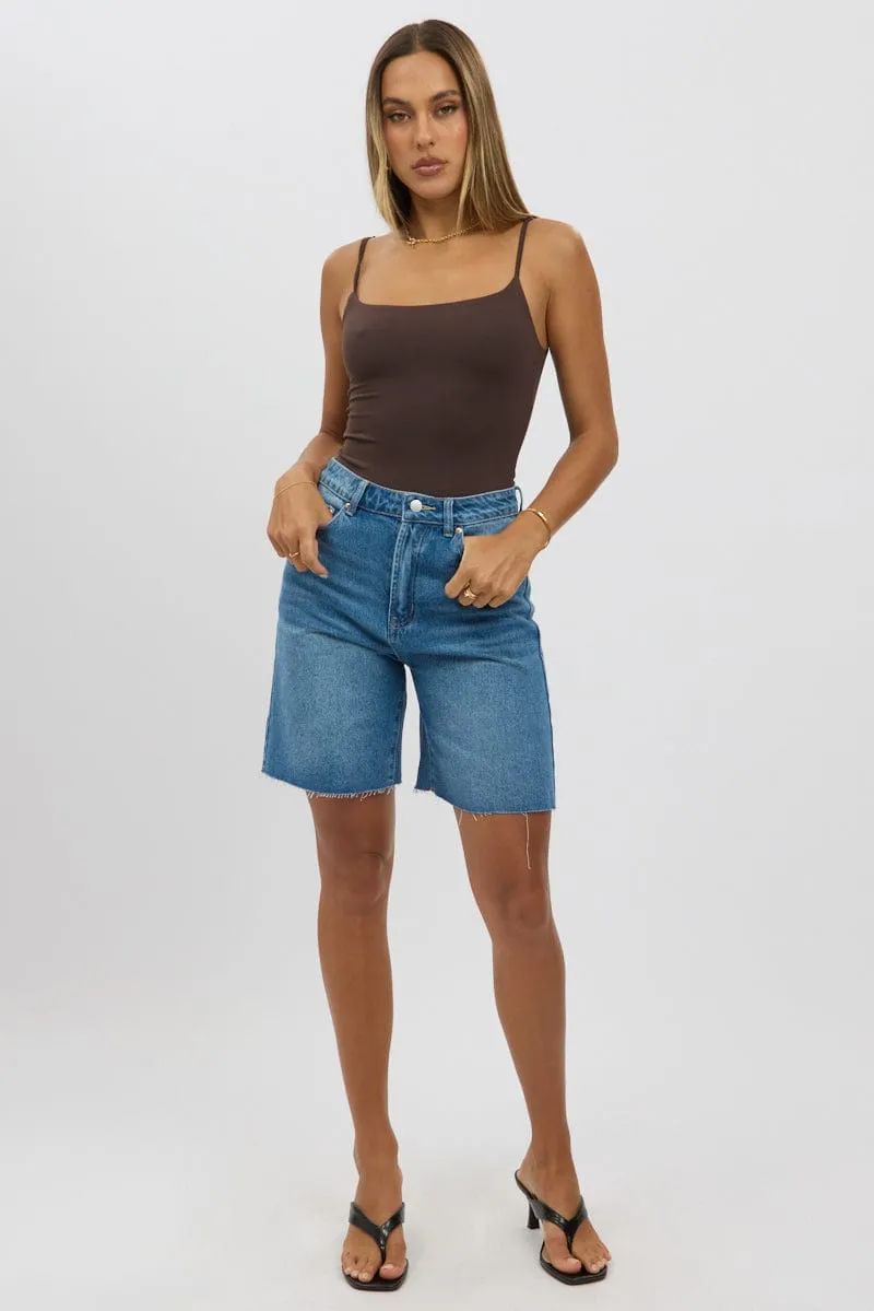 Denim Jorts Mid Rise sold by Ally Fashion product image thumbnail 2