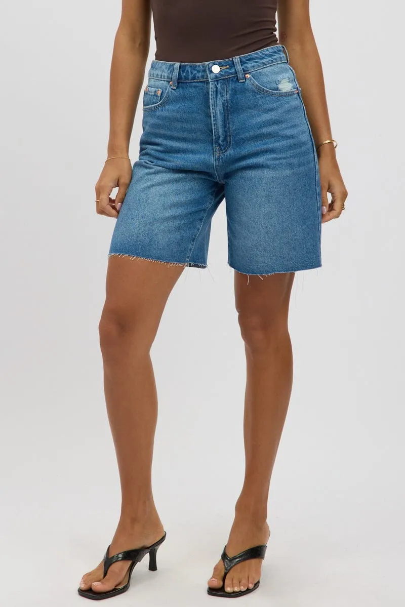 Denim Jorts Mid Rise sold by Ally Fashion product image thumbnail 3