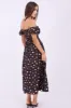Black Ditsy Midi Dress Puff Sleeve sold by Ally Fashion