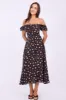 Black Ditsy Midi Dress Puff Sleeve sold by Ally Fashion