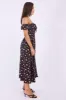 Black Ditsy Midi Dress Puff Sleeve sold by Ally Fashion
