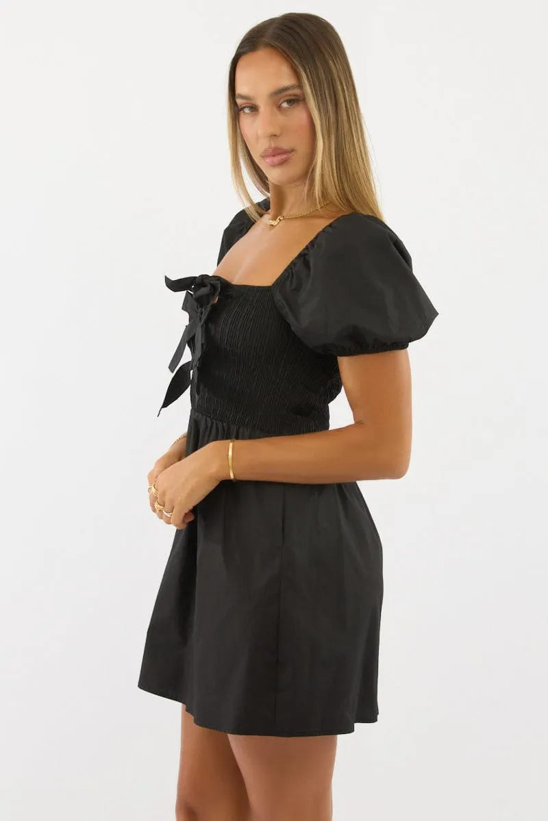 Black Mini Dress Ribbon Detail sold by Ally Fashion product image thumbnail 3