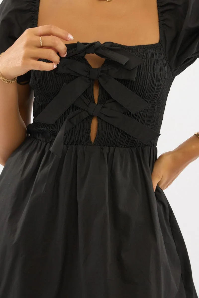 Black Mini Dress Ribbon Detail sold by Ally Fashion product image thumbnail 5