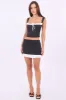 Black Satin Ruched Top Sleeveless Contrast Detail sold by Ally Fashion