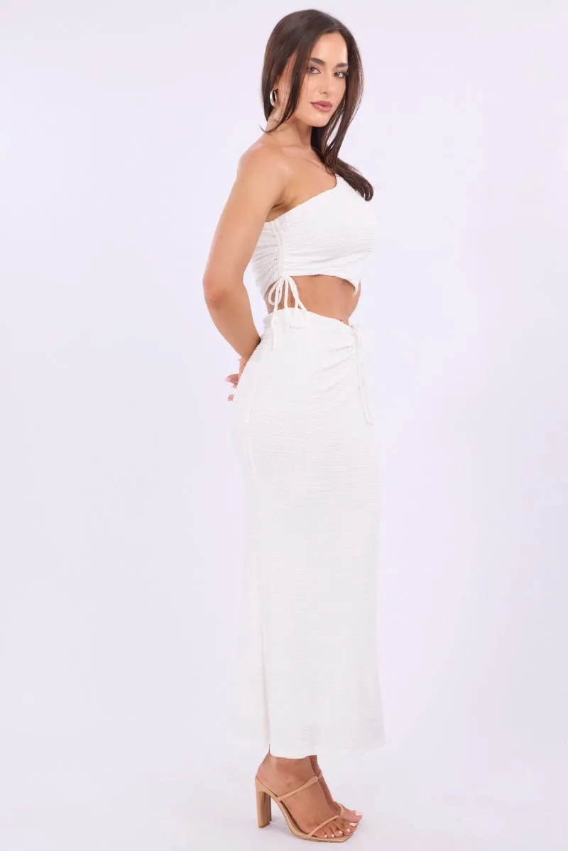 White Bodycon Dress One Shoulder Maxi sold by Ally Fashion product image thumbnail 4