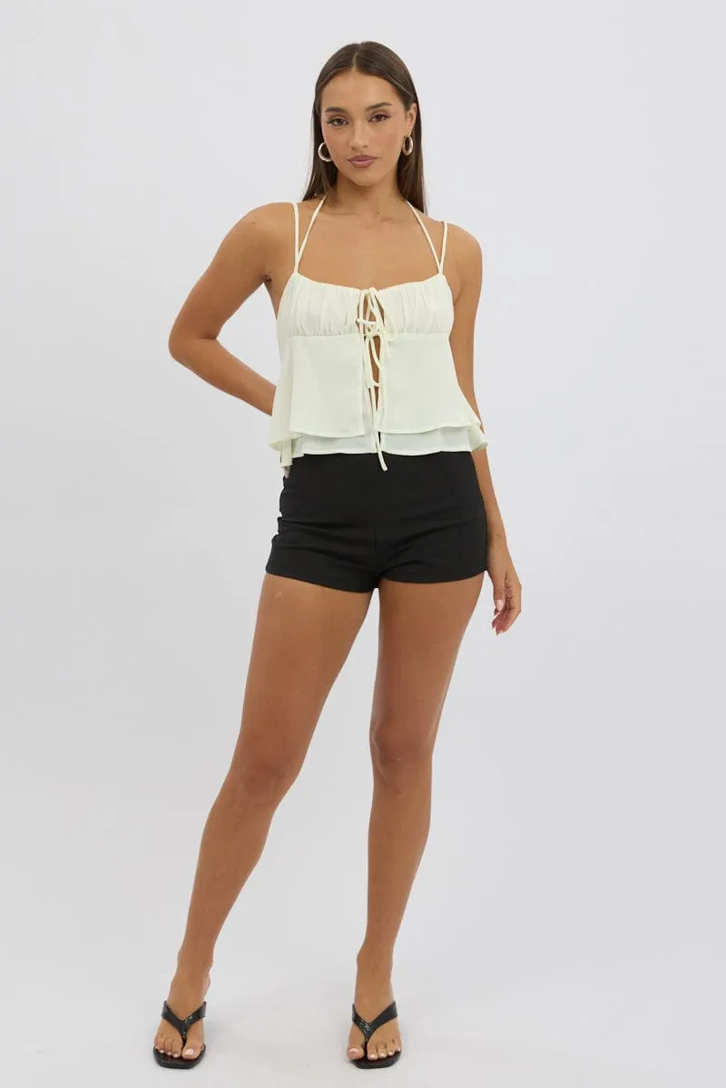 White Tie Front Cami Halter Neck Sleeveless sold by Ally Fashion product image thumbnail 2