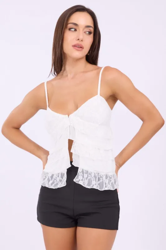 White Singlet Top Lace sold by Ally Fashion