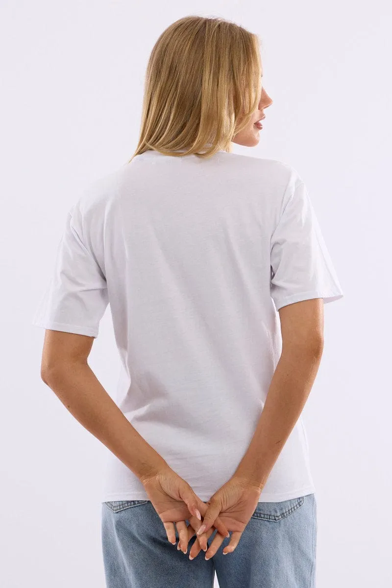 White Graphic Tee Short Sleeve sold by Ally Fashion product image thumbnail 4