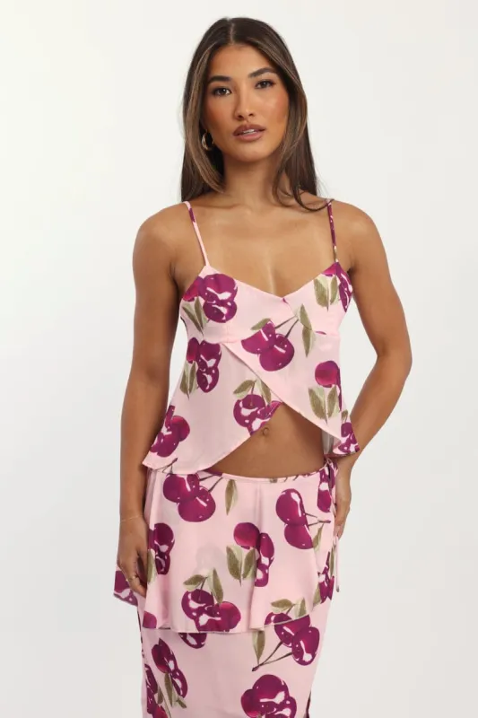 Pink Abstract Crossover Cami sold by Ally Fashion
