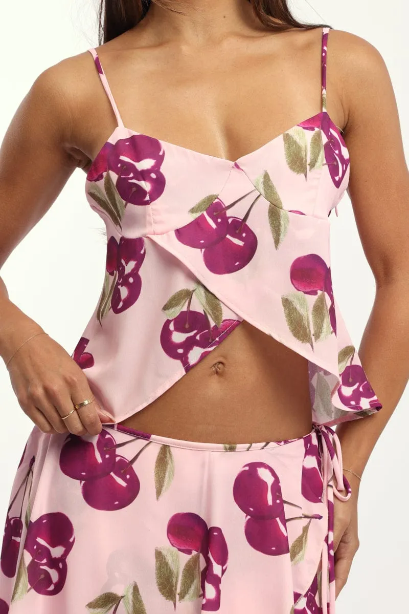 Pink Abstract Crossover Cami sold by Ally Fashion product image thumbnail 5