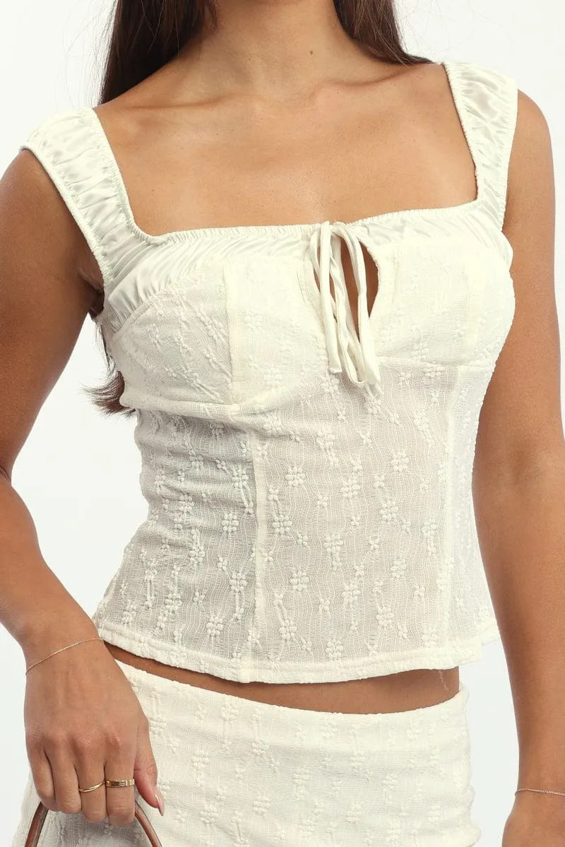 Yellow Textured Top Sweetheart Neckline Satin Contrast sold by Ally Fashion product image thumbnail 5