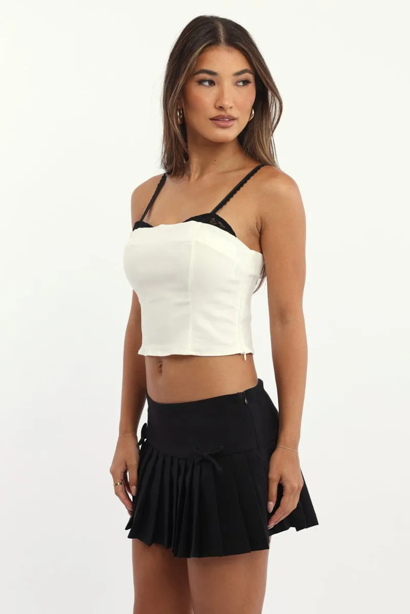 White Cami Bandeau Sleeveless Sweetheart Neckline sold by Ally Fashion product image thumbnail 3