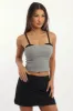 Grey Cami Bandeau Sleeveless Sweetheart Neckline sold by Ally Fashion