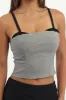 Grey Cami Bandeau Sleeveless Sweetheart Neckline sold by Ally Fashion