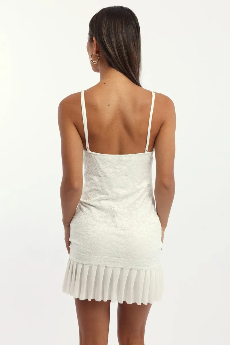 White Bodycon Dress Lace Mini sold by Ally Fashion product image thumbnail 4